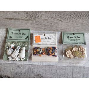 Lot Dress It Up Christmas Embellishments Scrapbook  Angels Snowmen Hearts #48